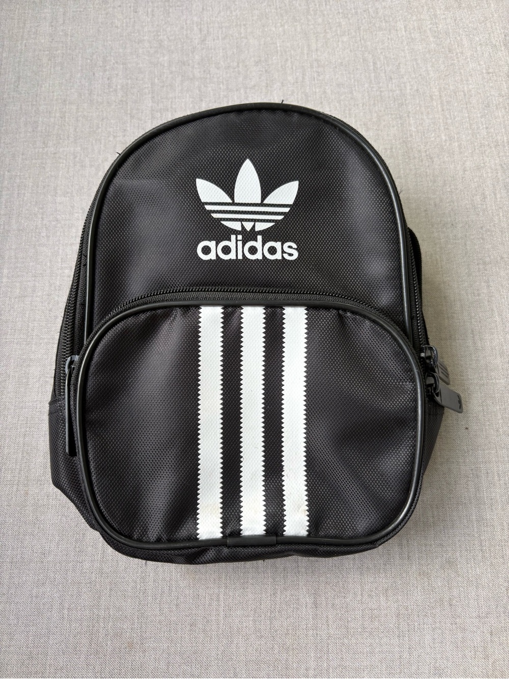 Adidas Originals Black Mini Backpack Trefoil Logo Lightweight Nylon